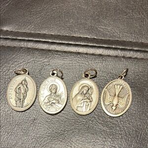 Silver Vintage-Inspired Pendants  Italy Set of 4
